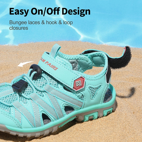 Kids Outdoor Sports Sandals - LIGHT GREEN CORAL - 2